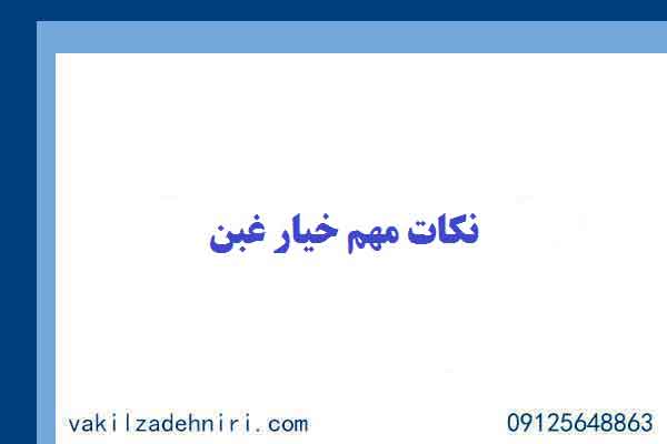 نکات مهم خیار غبن